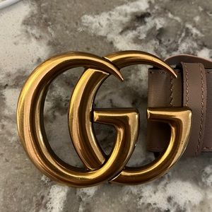 Authentic dusty, pink Gucci belt double GG buckle. Size 90 (size 8)